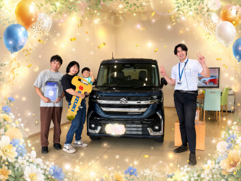【祝ご納車】スライドドアで安心快適ドライブ！スペーシアカスタムのご納車！